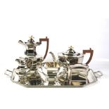 An Art Deco silver plated tea and coffee service.
