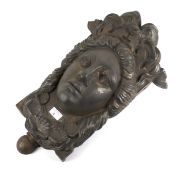 Architectural salvage - a substantial metal head of 'Amphitrite'.