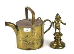 Two late 19th/early 20th century pieces of brassware. Comprising a 'Mr Punch', H21cm and a J.S. & S.