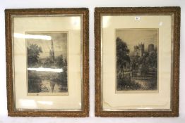 A pair of 19th century signed prints.