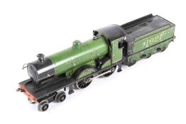 A Hornby clockwork tinplate 'Duke of York' locomotive and tender. 4-4-0, green livery, no.