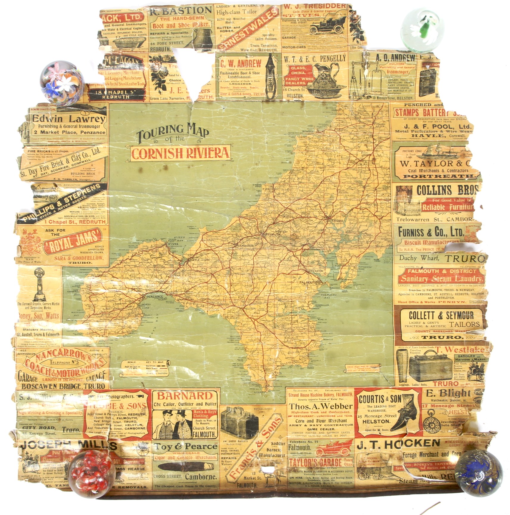 An early 20th century Roberts & Co GWR Touring Map of the Cornish Riviera.