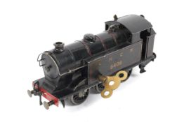 0 gauge LNER 0-6-0 tank engine. Scratch built, with clockwork mechanism and key.