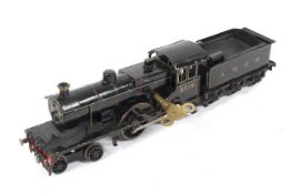 0 gauge LNER 4-4-0 8814 locomotive and tender. Scratch built, with clockwork mechanism and key.