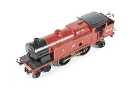 A Hornby O gauge tinplate clockwork locomotive. 4-4-2, LMS livery, no.