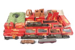 00 gauge Tri-ang/Hornby collection of rolling stock. Good range of coaches and wagons, some boxed.