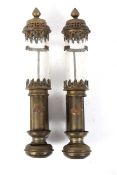 A pair of railway lamps. Candle type with mountings and GWR nameplate.