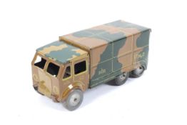 A Mettoy Box Transport Van (camouflaged).