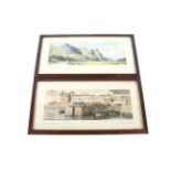 Two 1950s train carriage prints in original frames.