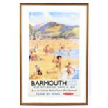 A reproduction British Railways Barmouth travel poster.