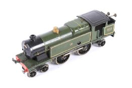 A Hornby O gauge tinplate clockwork locomotive. 4-4-2, GWR livery, no.