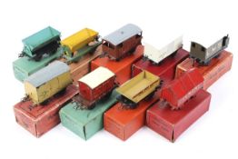 A collection of nine boxed Hornby O gauge rolling stock wagons. Including a No.