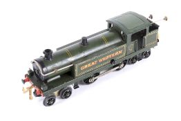 A Hornby O gauge tinplate clockwork locomotive.