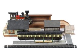 An assortment of scratchbuilt railway models.