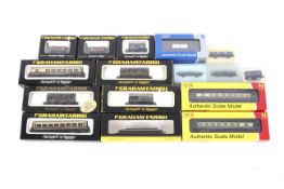 A collection of 16 N gauge Dapol and Graham Farrish coaches and wagons.