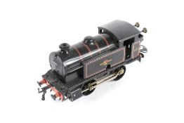 A Hornby O gauge tinplate clockwork locomotive. 0-4-0, BR livery, no.