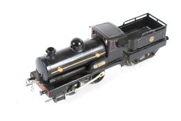 A Hornby O gauge tinplate clockwork 'Zulu' locomotive and tender.