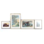 Four 19th Century watercolours. Comprisi