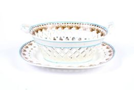 A Davenport creamware oval two-handled b