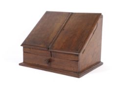 A Victorian oak stationary box. WIth hin