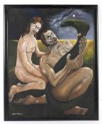 Peter Roland-Mclean (21st Century), a nude double portrait, oil on canvas.