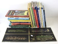 A box of assorted steam railway related books.