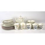 An assortment of contemporary floral tea services.