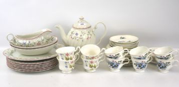 An assortment of contemporary floral tea services.