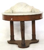 A Victorian white marble topped wash stand.