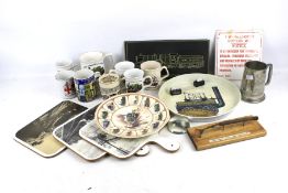 An assortment of railwayana collectables.