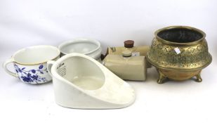 A collection of 19th & early 20th century ceramics and metalware.