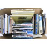 A box of approximately forty assorted steam railway related books.