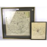 W Hibbard map of Bath and a similar map of Bath. In frames, Bath map dated 1831.