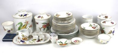 A Royal Worcester Evesham dinner set with sets of four plates and bowls, etc.
