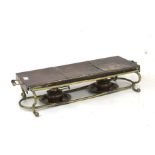 A late 19th/early 20th century copper and brass food warming stand.