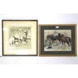 Pair of Nora Howasth sketches of horses Condition Report: The picture on the right