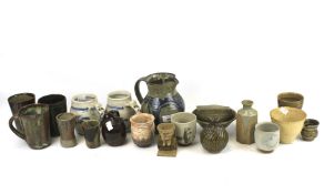 A collection of assorted English studio art pottery.