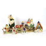Collection of mainly Victorian Staffordshire flat back figures.