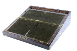 A 19th century brass bound rosewood writing slope box.