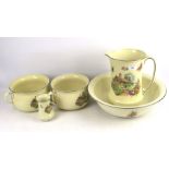 Victorian jug and basin set. Comprising three basins and jug, etc.