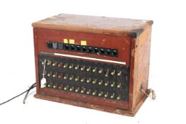 A vintage switchboard CB935 in a wooden case. Marked on the back plate 3+9/12 DGMS LD92 N935.