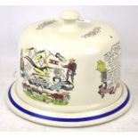 Burleigh pottery 'God Speed the Plough' cheese dome and stand