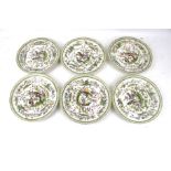 A set of six 19th century Chelsea style plates.