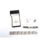 Assorted silver jewellery and white metal,