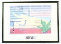 A framed exhibition poster for Timothy-V Birch, Recent Works, November 1981, Harvest Too Gallery,