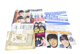 Assorted collectables. Including Beatles ephemera, cigarette cards, handwritten documents, etc.