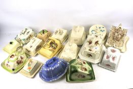 A collection of fifteen assorted 19th/20th century vintage cheese dishes.