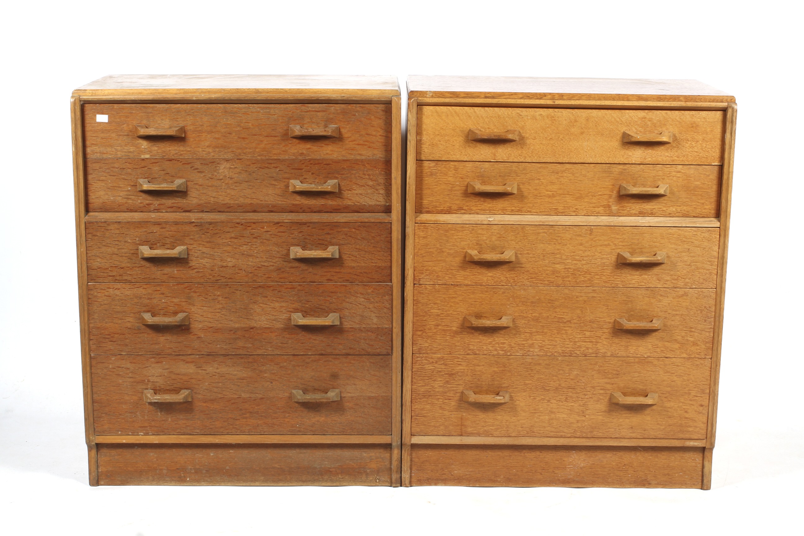 A pair of 1930-50s G-Plan oak Art Deco chest of drawers retailed by...
