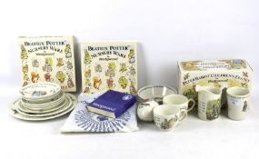 A large collection of Wedgwood Beatrix Potter Peter Rabbit themed china.