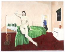 Peter Roland-Mclean (21st Century), Female Nude on a Bed, oil on canvas,